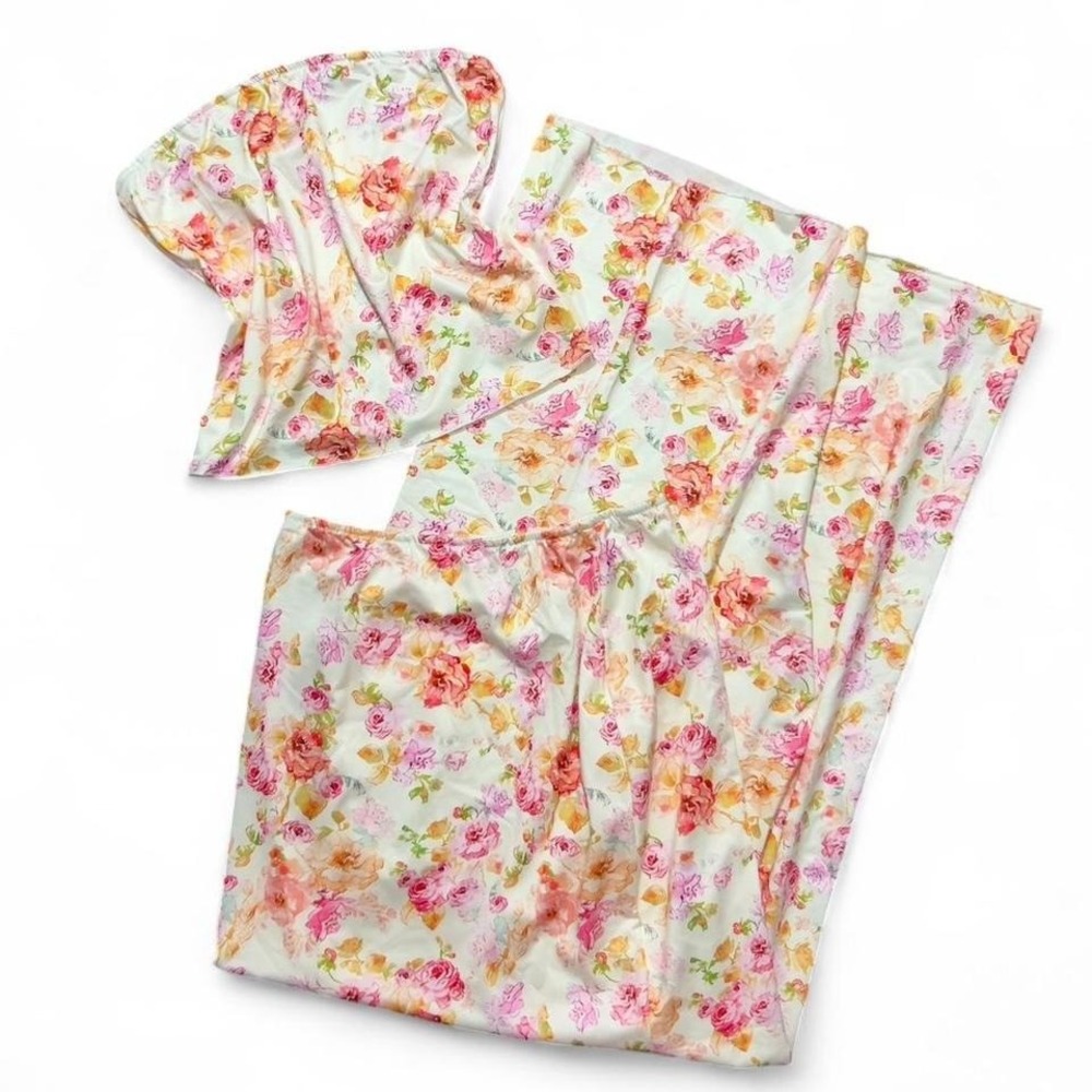 Floral 2-Piece Set Maxi Skirt & Tube Top Size S Vacation Outfit Beach Tropical